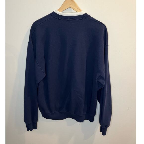 Vintage Jerzees Navy Forest Critter Snowman‎ Sweatshirt Size Large Holiday - Picture 4 of 4